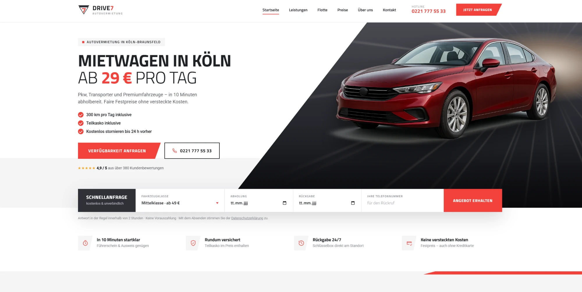 Beispiel-Website: Autovermietung