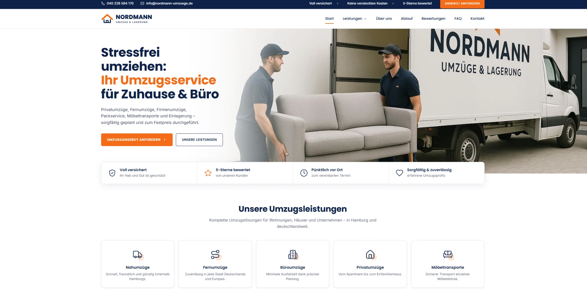 Beispiel-Website: Umzüge & Lagerung